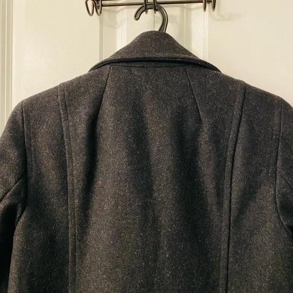 J.Crew J. Crew Women's Double Breasted Pea Coat Wool Charcoal Gray Classic - Picture 4 of 7